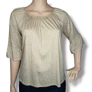 Top Michael Michael Kors Estampado Animal Para Mujer 1X Pullover Flejado Manga Volante - Imagen 1 de 8