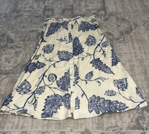 Vintage Ralph Lauren Linen Maxi Skirt Button Down Sz 6 Cream Blue Women’s