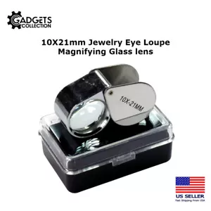 10X 21mm Jewelers Jewelry Eye Loupe Optical Vision Reading Magnifying Glass Lens - Picture 1 of 4
