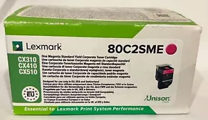 Cartouche Lexmark 80C2SME Original Neuf Magenta 2500 Pages Pour CX310-CX410 - Photo 1/1