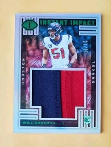 2023 Illusions Instant Impact Green 10/10 Will Anderson Rookie Patch Jersey Last - Picture 1 of 5