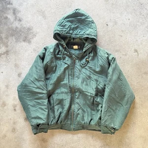 Vintage JL Colebrook Jacke Large Grün Stepp Hoodie 100% Seide Outdoor Selten - Bild 1 von 6