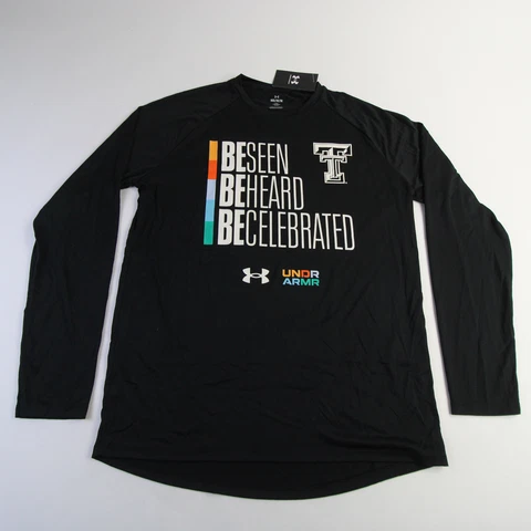 Texas Tech Red Raiders Under Armour Long Sleeve Shirt Men's Black New Cover