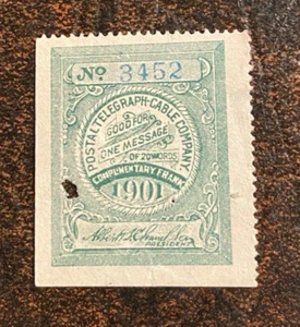 US Sc# 15T21 POSTAL TELEGRAPH & CABLE COMPANY, 1901 - Picture 1 of 2