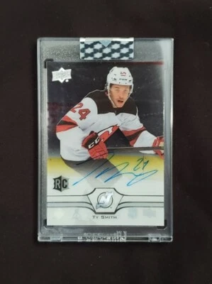 Ty Smith 2020-21 Upper Deck Clear Cut On-Card RC Auto Card #CC-TS - Image 1 of 2