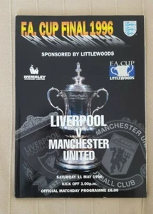 Liverpool vs Man United 1996 FA Cup Final Official Matchday Programme Wembley - Picture 1 of 4