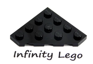 6 LEGO Black Wedge Plate 4 x 4 without Corners (30503) Triangle (6 Pieces) - Picture 1 of 3