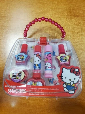 Lip Smackers Hello Kitty косметики сумка с короткими ручками лак для ногтей/бальзам для губ/блеск (3075) E9B - Изображение 1 из 3