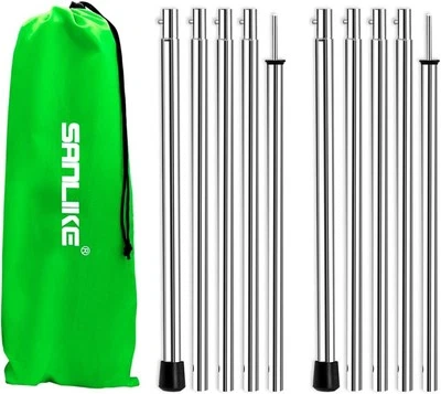 Tent Pole Telescopic Adjustable Tarp Poles for Camping Canopy Awning Shelter NEW - Image 1 of 4