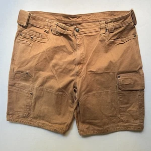 Duluth Trading Co Shorts Mens 48x11 Canvas Cargo Relaxed Fit Utility Work Brown - Picture 1 of 6