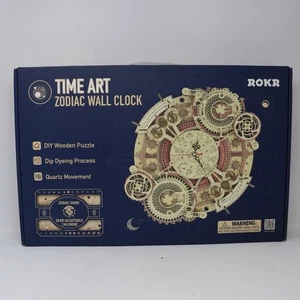ROKR 3D Wooden Puzzle Mechanical Zodiac Clock DIY Wall Mechanical Clock - Picture 1 of 4