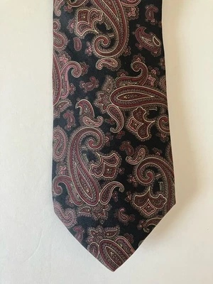 Corbata para hombre Kuppeheimer corbata seda satinado negro granate naranja marrón cachemira 58" Foto 1 de 4