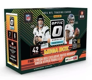 2024 Panini Donruss Optic Football Mega Box 42 Cards / Green Hyper Prizm Sealed - Picture 1 of 1