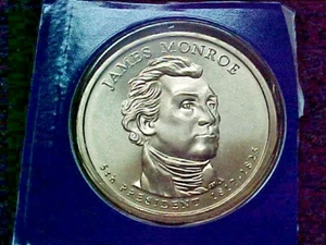 2008 P JAMES MONROE DOLLAR BU FROM MINT SETS IN CELLO - Picture 1 of 2