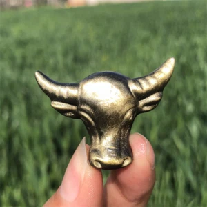 TOP Natural Gold Obsidian Carved Cow Skull Quartz Crystal Reiki Gem Gift 1PC - Picture 1 of 20