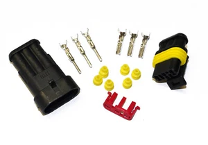 10 X SUPERSEAL AMP TYCO WATERPROOF 12V/24V ELECTRICAL CONNECTOR 3 PIN WAY KIT - Picture 1 of 1