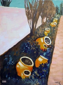 "Clay Pots" #096 - Original  Oil Painting by Julia Lu  18"x24" - Picture 1 of 1