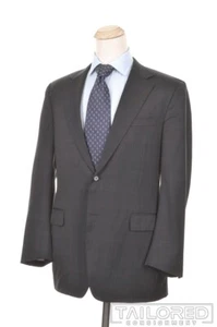 CANALI Recent Black Plaid Check 100% Wool Jacket Pants SUIT - EU 54 / US 44 L - Picture 1 of 10