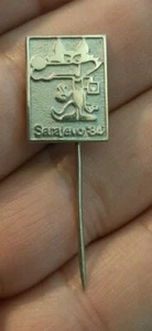 Sarajevo 84 Metal Pinback in the Sarajevo valley in the middle of  Dinaric Alps - Picture 1 of 2