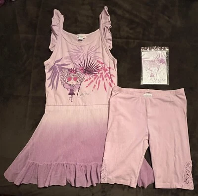Vestido corto de encaje con inserción de encaje talla 9 púrpura NAARTJIE Jie Jie Dip Dye 2 piezas para niñas en muy buen estado/buen estado Foto 1 de 4