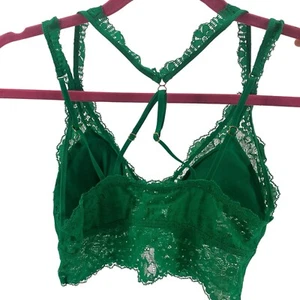 Aerie Size Small Green Fa La Lace Padded Bralette Bra Strappy NEW - Picture 1 of 10