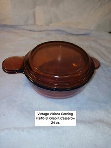 Visions Corning V-240-B Grab It Auflaufform mit Deckel, 24 Unzen - Cranberry Vintage  - Bild 1 von 23