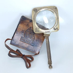 Lupa plegable de latón pesado de escritorio Michelin estilo antiguo vintage de 8 pulgadas - Imagen 1 de 16