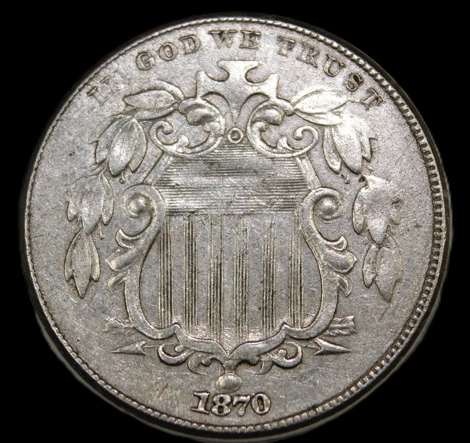 1870 5C Shield Nickel- choice xf/ free shipping- jam586 - Image 1 of 4