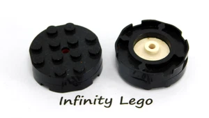2 LEGO Vintage 1966-1997 Black Turntable 4 x 4 Complete, Faceted (3404ac01) - Picture 1 of 2