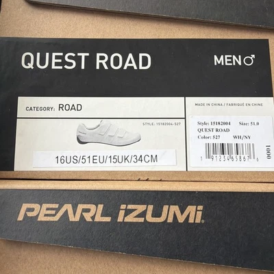 Новые мужские велосипедные туфли Pearl Izumi Quest размер 16 США /51 ЕС / 15 Великобритания - Изображение 1 из 4