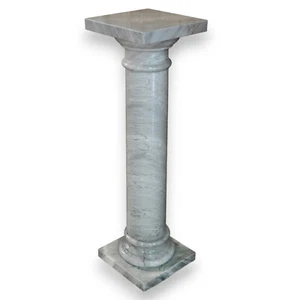 Column IN Marble Bardiglio Italian Interior Design H 81cm - Picture 1 of 2
