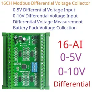 Modbus 16CH Differential Voltage Collector 0-5V 0-10V RS485 Analog Input Module - Picture 1 of 9