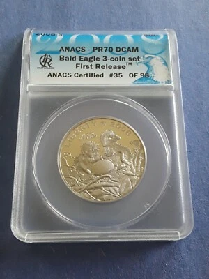 2008-S Bald Eagle 50 Cent ANACS PR70 DCAM FIRST RELEASE 35/98 - Image 1 of 4