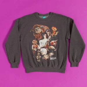 Official Labyrinth Characters Vintage Wash Charcoal Sweater - Picture 1 of 4