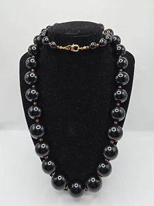 Joan Rivers Black Graduated Round Bead Necklace - Picture 1 of 5