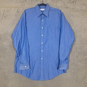 Brooks Brothers Makers Dress Shirt Men 16-34 Blue USA Made Button Up long sleeve - Picture 1 of 6