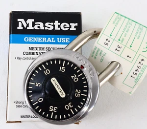 Master Combination Lock 1525 w/ Box Lock Code 3/4" x 13/16" 1-7/8"w Blemished - Foto 1 di 12
