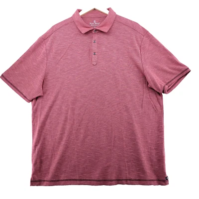 Nat Nast Luxury Originals Mens Size XL Solid Dark Pink Stretch Polo Shirt - Image 1 of 4
