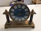 Lovely Brass With Pillar Acctim Battery Mantle Clock