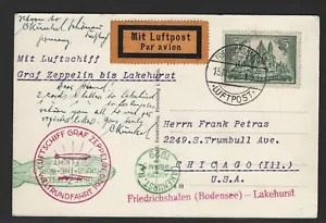 Germany Friedrichshafen 15 August 1929 by Graf Zeppelin to Lakehurst USA 29 Aug. - Picture 1 of 2