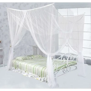 White Mosquito Net Bed Canopy Mesh Netting - size Full Queen King - Picture 1 of 2