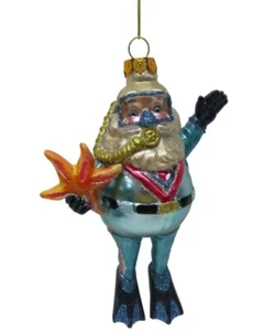 Brighten the Season "SCUBA DIVER SANTA" TROPICAL Adorno de Navidad Nuevo con Etiquetas - Imagen 1 de 2