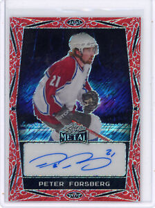 Peter Forsberg 2024 Leaf Metal Legends Hockey Red Shimmer Auto Avalanche 5/7