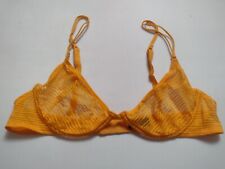 Cosabella Underwire Bra Size 4 Yellow Sheer Striped Mesh Lace J