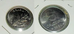 RFM 81078 World Coins Brazil 1980 5 Cruzeiros UNC Condition KM591 - Picture 1 of 1