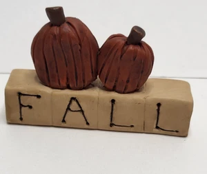 Suzi Skoglund 2003 Blossom Bucket Primitive Folk Art Fall Blocks with Pumpkins - Picture 1 of 7