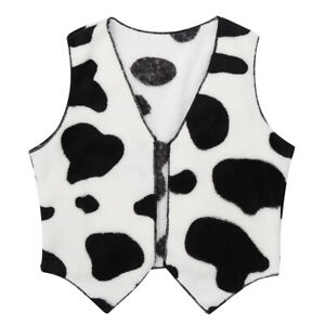 Cowboy Cowgirl Vest Costume for Halloween Holiday Dress up Cow Printed Waistcoat