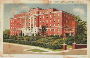Postcard WV St Josephs Hospital Parkersburg Linen - Picture 1 of 2