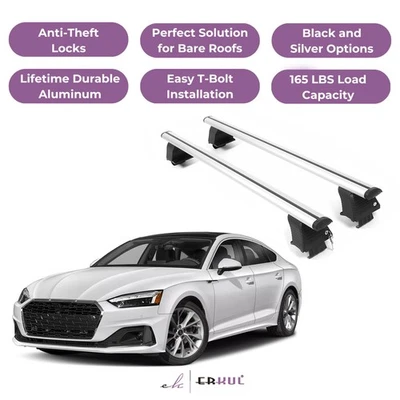 Barras transversales de techo ERKUL para AUDI A5 SPORTBACK 2018-2025 techo desnudo aluminio Foto 1 de 4