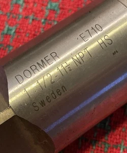 1-1/2 NPT PIPE TAP HS  1-1/2” - 11-1/2 Tap Dormer Sweden Excellent! - Picture 1 of 13